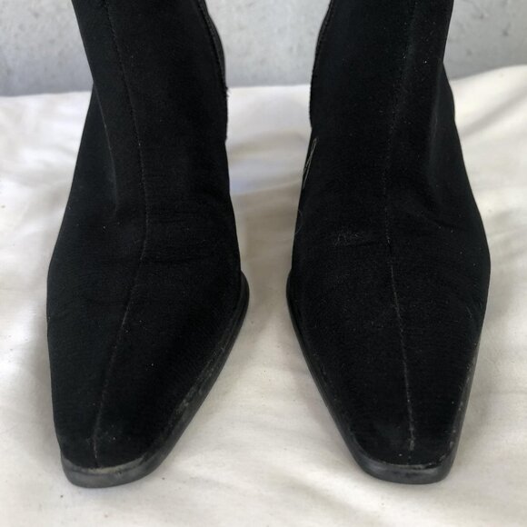 Stuart Weitzman Boots Womens Size 5 Black Gore-Tex Ankle Kitten Heel Pointed Toe - Picture 4 of 16